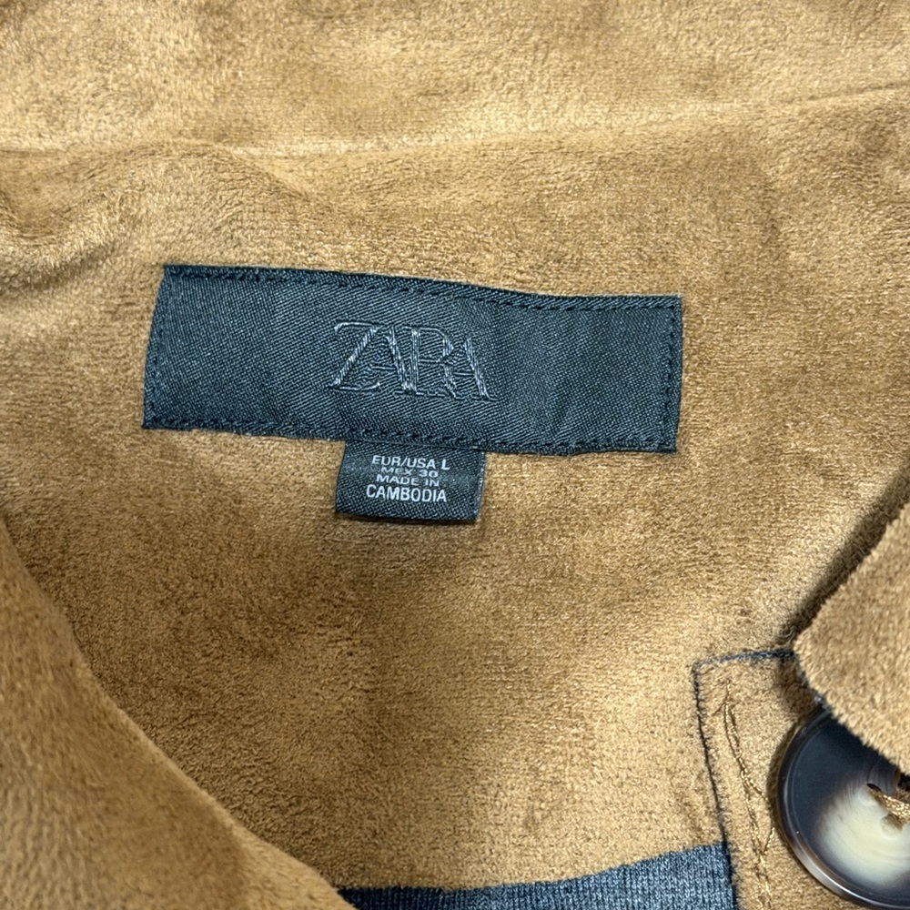 Zara Tan Suede Utility Jacket never worn - Picture 2 of 3